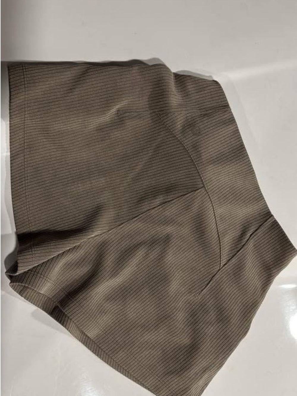 lululemon athletica High-Waist Ribbed Athletic Shorts in Taupe